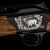 gravírovaná zbraň - Blaser R8 – zdobená loveckou scénou – kolem ornamenty – jelen – prase divoké - iris-rytectvi.cz